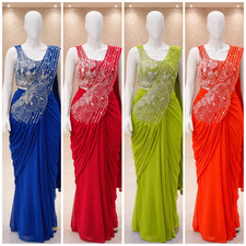 SAREE BLOUSE READYMADE DESIGNER SARI CHOLI INDIAN PARTY WEAR BOLLYWOOD DRESS