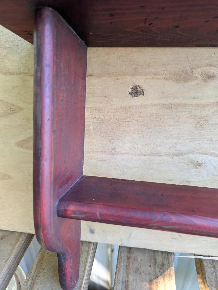 Vintage Rustic Primitive Wall Shelf Distressed Painted Wood Farmhouse Cottage - Image 2 of 4