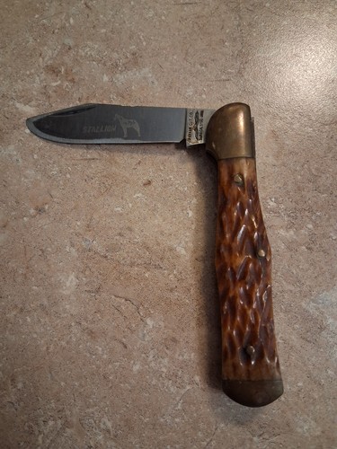 Vintage Parker Cut Co Stallion Pocket Knife W/Stag Handle. Surgical Steel. Japan