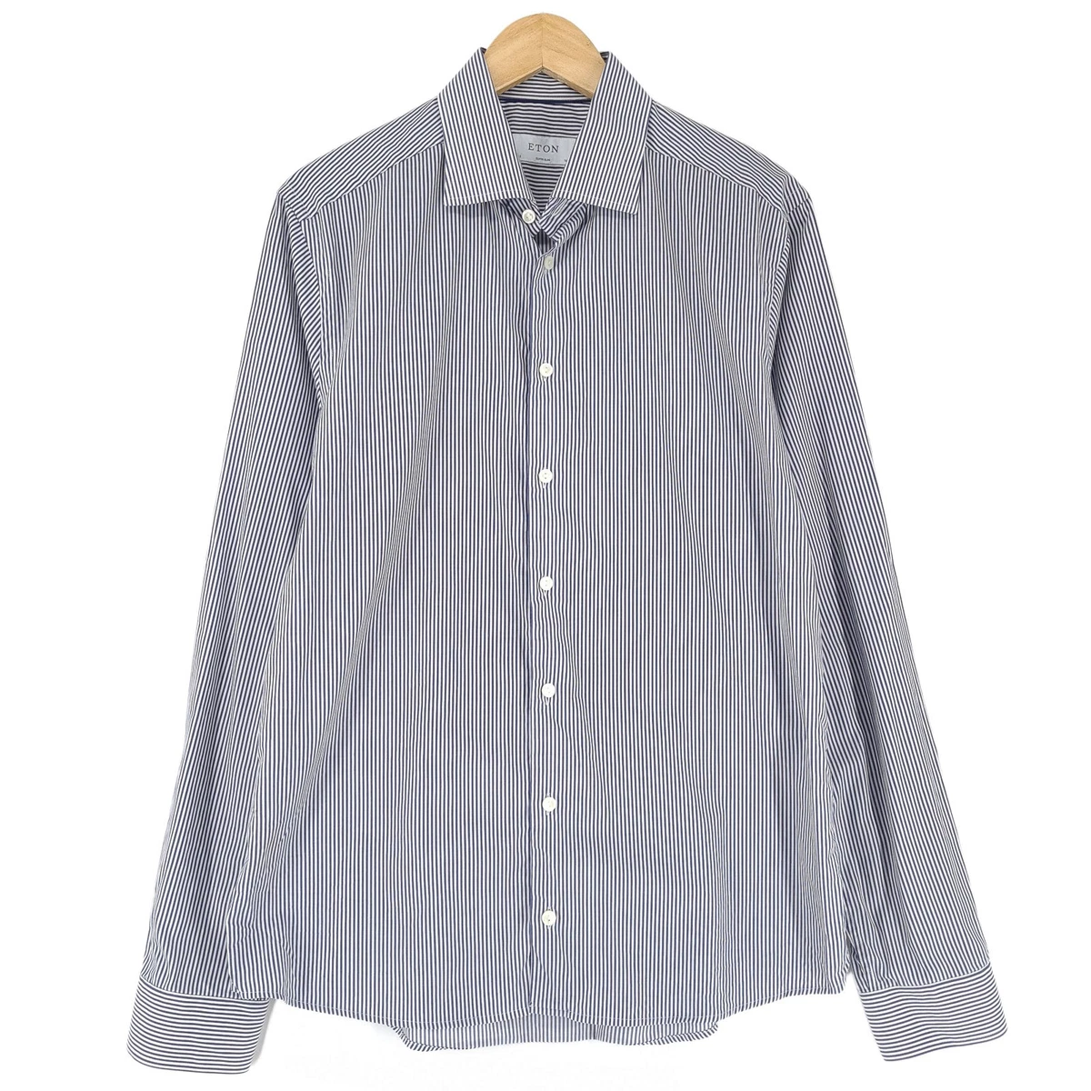 Chemise Vintage SULKA Paris - Pur Voile De Coton Bleu Ciel - Taille 42 - Très Bon État