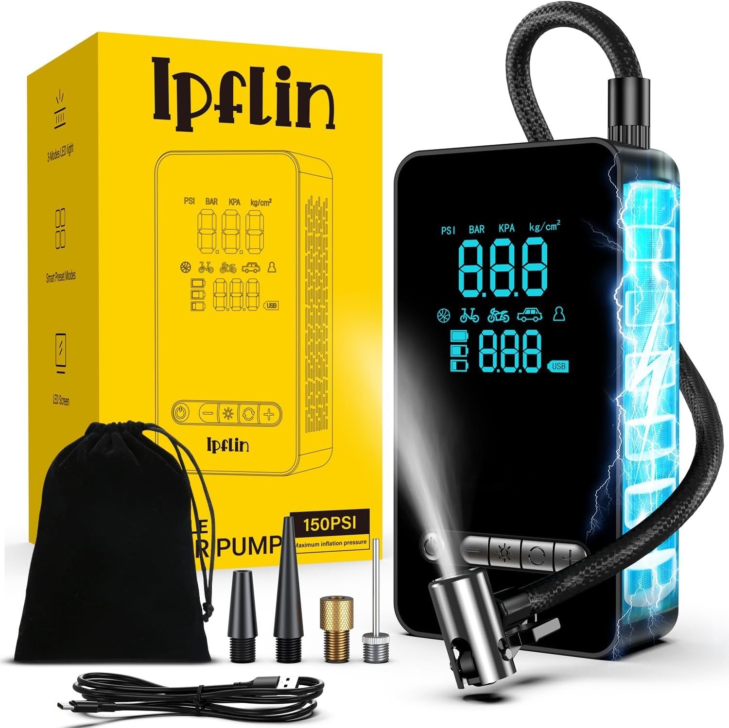 Mini Compressore Portatile Moto e Bici: Gonfiatore Elettrico 150 PSI