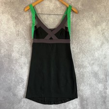 VPL Colorblock Mini Dress Womens XS Black Grey Green Strappy Athleisure Edgy