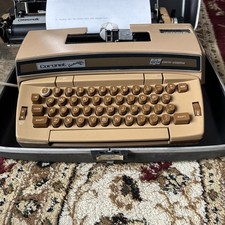 Smith Corona Coronet Super 12 Coronamatic Electric Typewriter Brown 1970s w Case thumbnail