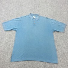 Tommy Bahama Polo Shirt Mens L Blue Short Sleeve Silk Cotton Knit Casual Top