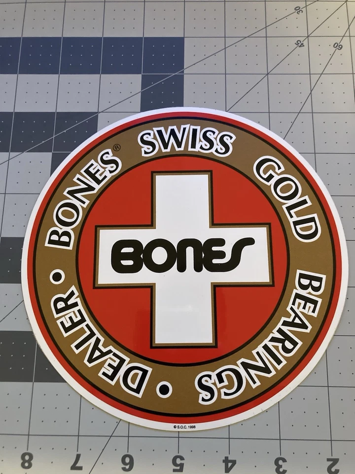 Pegatina BONES Bearings Vintage Skate Skate Shop Vendida Aquí Distribuidor - Grande Foto 3 de 4