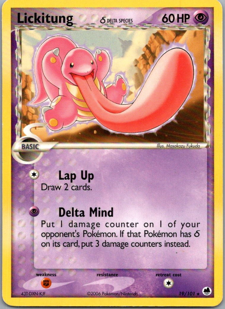 Lickitung 19/101 Rare Dragon Frontiers Pokemon Moderately Played