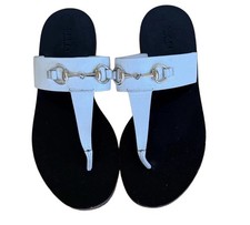 Gucci Women's Leather Horsebit Thong Sandals Size US 7.5-8