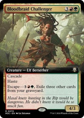 Bloodbraid Challenger (Extended Art) (Ripple Foil) -Foil Medium Play MTG