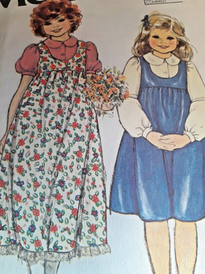 McCall's 6394 Jumper Dress Blouse Top Sewing Pattern Girls 6 UC Country Modest