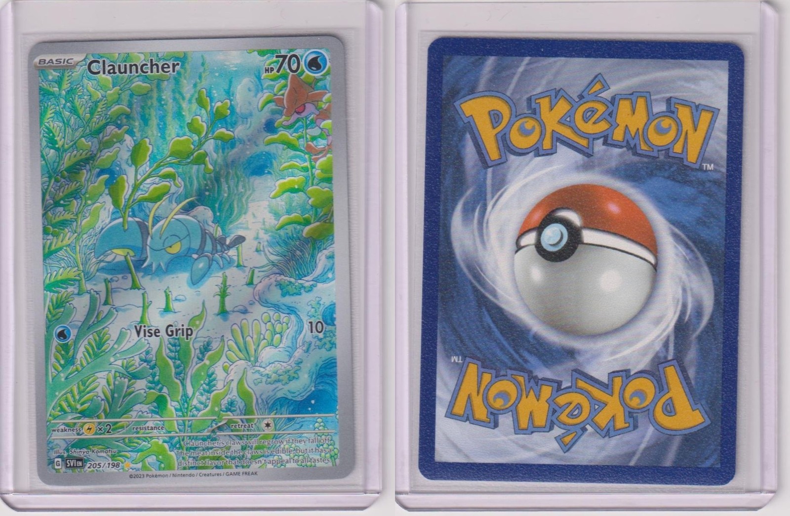 Clauncher 205/198 Illustration Rare Scarlet & Violet Pokemon NEAR MINT