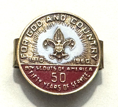Boy Scout BSA 1960 National Jamboree Enameled Metal Neckerchief Slide  Excellent