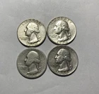4- 90% Silver US-Quarter  Dollar Coin weight of silver-0.18084 Troy ounce each.