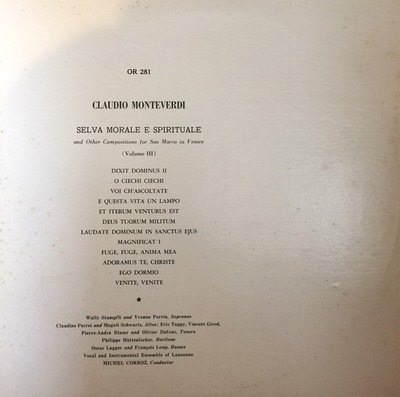 Claudio Monteverdi - Ensemble Vocal De Lausanne And Ensemble Instrumental De Lau
