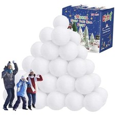 Snow Balls for Kids Indoor, Plush Indoor Snow Ball Fight Set, Soft Fake 36 PCS