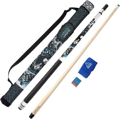Cuesoul Gorgeous 58in 2 Piece Pool Queue Set 19oz 13mm Tip Case Chalk Billard