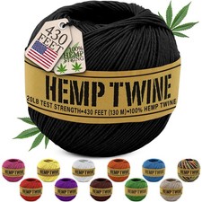 Hemp Twine for Gardening - Twine for Crafts - Organic Natural Hemp String for...