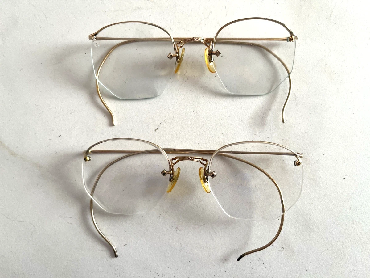 American Optical Rimless Eyeglasses Women OS Gold Fair Vintage Engraved Frame Unbranded Eyeglasses Eye Glasses Gold Rimless Retro Vintage  main image 4