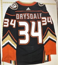 Adidas Anaheim Ducks Drysdale #34 Team Issued Authentic NHL Jersey Black Size 46