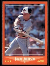 1988 Score Rookie & Traded #70T Brady Anderson Glossy Rookie Card RC. rookie card picture