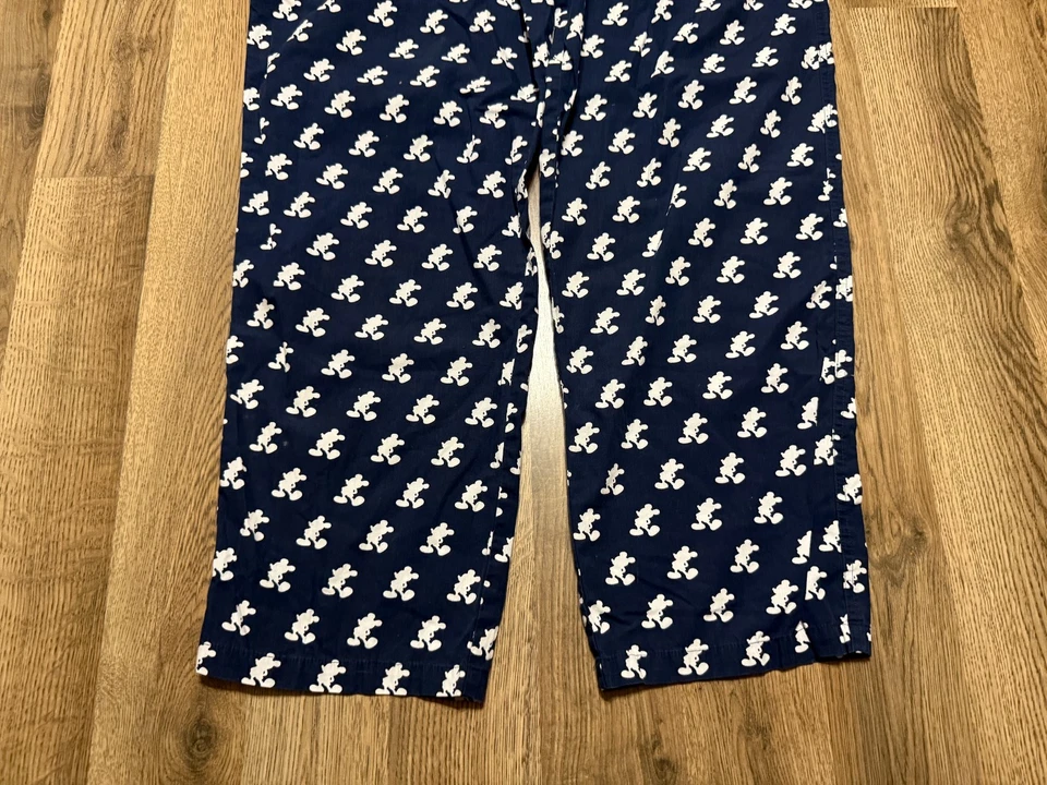 Disney Pants, Men's Size Medium, Blue White Micky Mouse Sleepwear 40" Length - Image 3 of 4