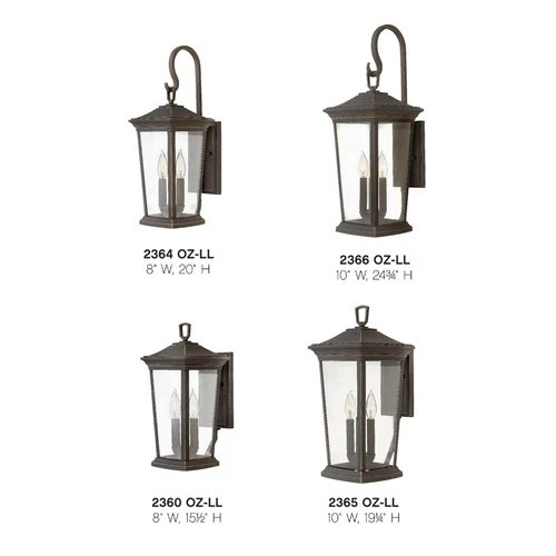 Hinkley Lighting 2364-LL Bromley 2 Light 20" Tall Outdoor Wall - Black - Picture 2 of 8