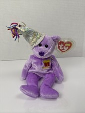 TY Beanie Baby - February The Teddy Birthday Bear w/ hat