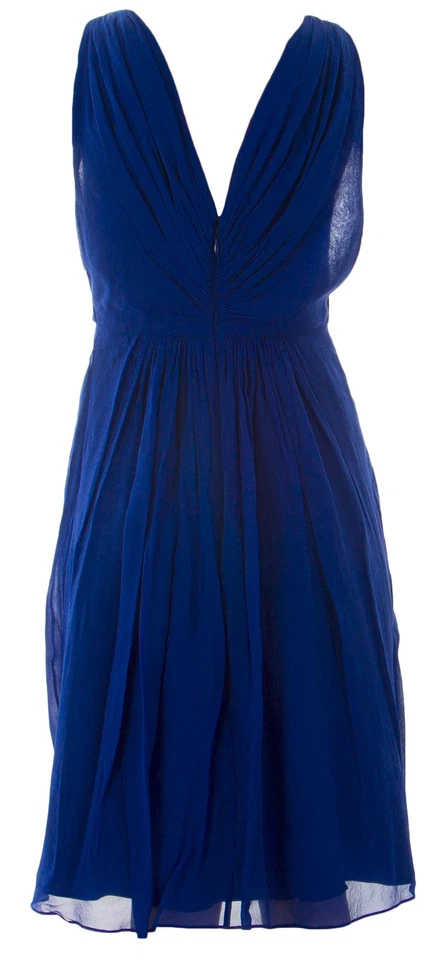 Boden Mujer Azul Marino Seda Plaza Vestido BR037 US Talla 2 Nwot - Imagen 2 de 2
