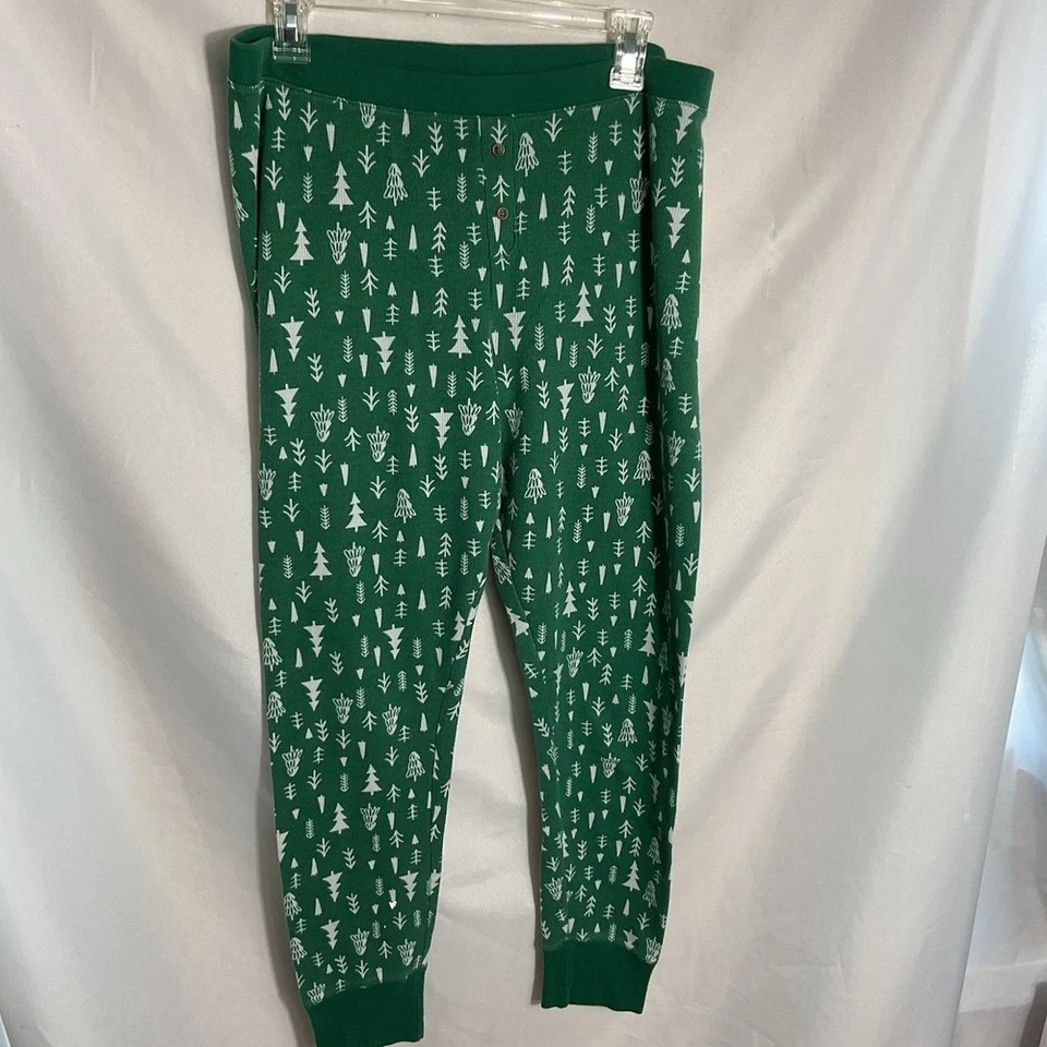 Antiguo Pijama Azul Marino 2 Piezas Navidad Elfo Térmico Rayas/Árbol de Navidad Para Mujer XL Foto 3 de 4