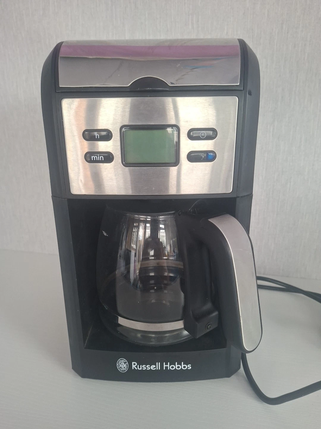 Russell Hobbs Programmable Filter Coffee Maker Machine Silver & Black - Tested