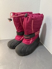 SOREL Girls Sz 1 Pink Youth Flurry Winter Boots Deep Blush Waterproof Snow Play