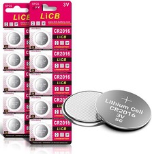 LiCB 10-Pack CR2016 3V Lithium Batteries