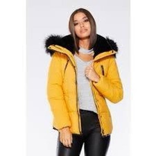 Quiz Brand New Yellow Puffer Jacket Xs Rrp £119
