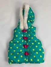 Gymboree COLOR HAPPY Aqua Teal Green Polka Dot Toggle Puffer Vest 4T 5T