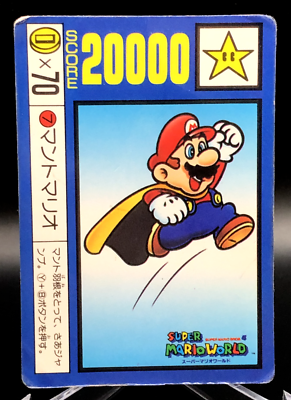 希少！super Mario bros マリオ NO.07 Cloak Mario Super Mario World Card 1991 Nintendo Super Mario