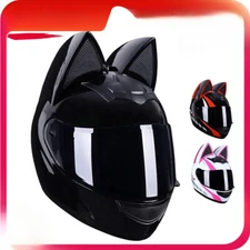 New Motorcycle Helmets Full Face Cat Ear Detachable Safety Moto Helmet Women Men