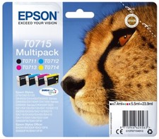 Original Epson T0715 Multipack SET Gepard Tinte Patronen Druckerpatronen NEU OVP