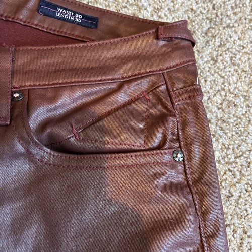 Vigoss The Jagger Skinny Burgandy/Wine Denim Cotton Blend Jeans 32x30 - Picture 4 of 16