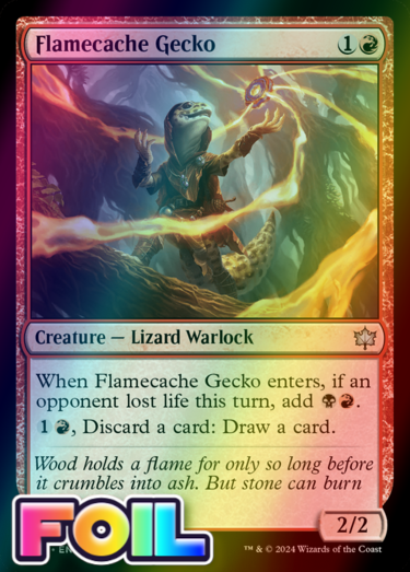 x1 Flamecache Gecko BLB Bloomburrow MTG 135 FOIL UNCOMMON M/NM 1x