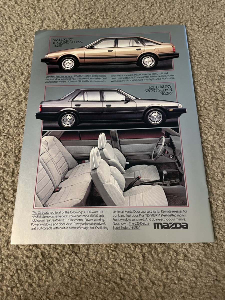 Vintage 1986 MAZDA 626 GT TURBO SPORT COUPE DELUXE Print Ad