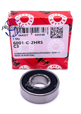 FAG 6001 C 2HRS C3 DEEP GROOVE BALL BEARING, RUBBER SEALED 12x28x8mm 6001-2RS.