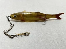 Unknown Vintage Clear Hollow Minnow Lure With Chain