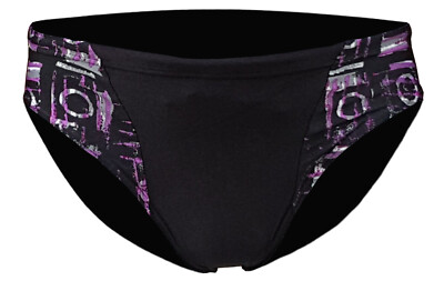 CHEX Jungen Brisbane Klassischer Slip Schwimmen Sport Badehose Schwarz Lila Rand