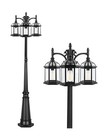 Aluminum Outdoor Lamp Post Birdcage, Hardwired Street Light Post for Outside