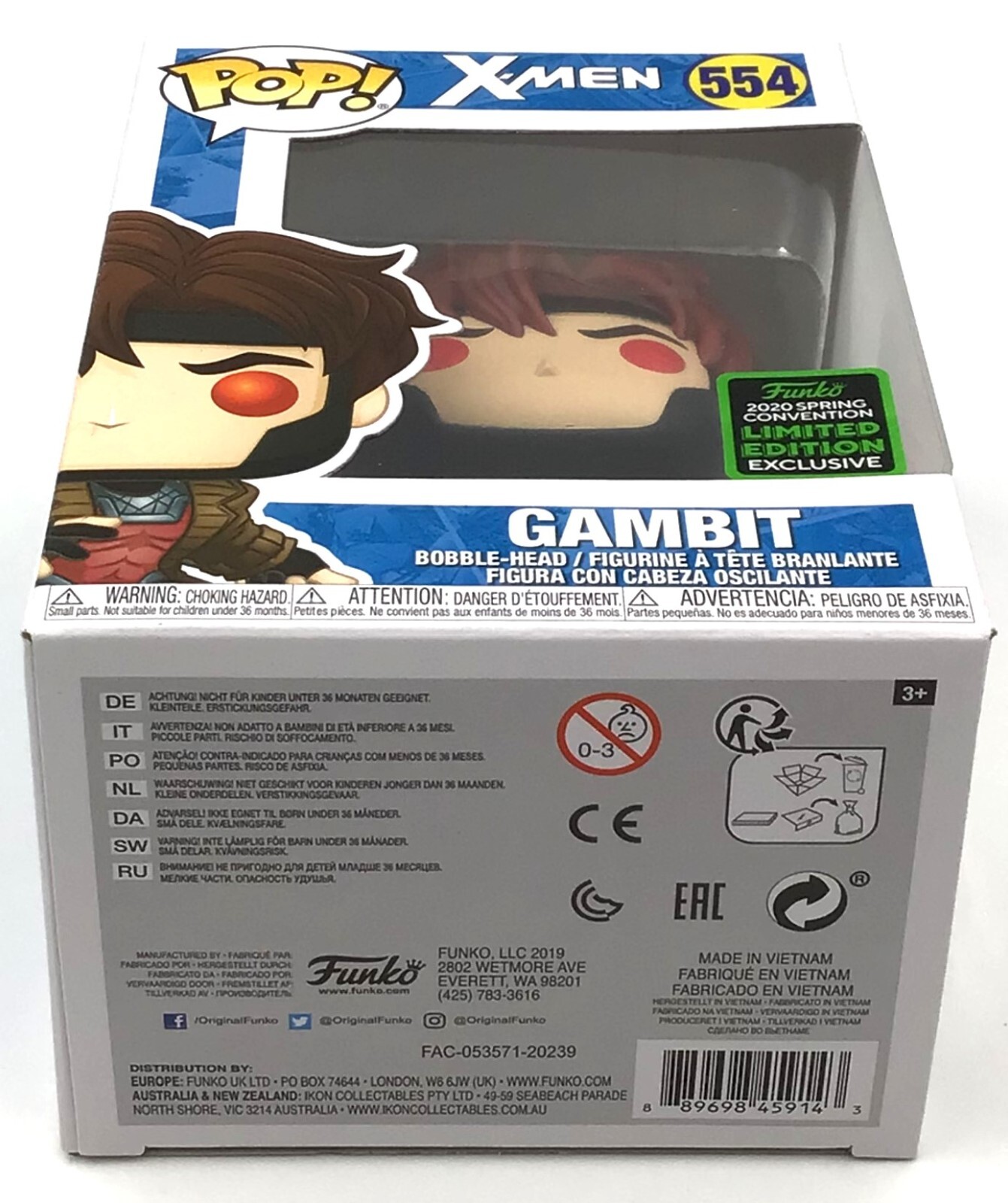 Funko Pop! Marvel X-Men Gambit #554 2020 Limited Edition with POP Protector