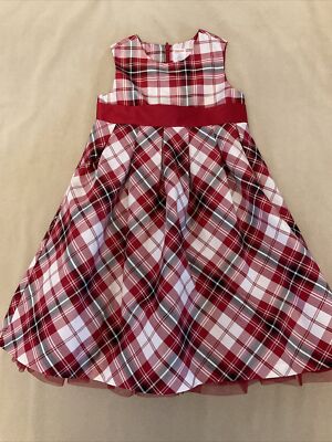 Gymboree Christmas party dress 6 girls plaid poofy with a bow | eBay