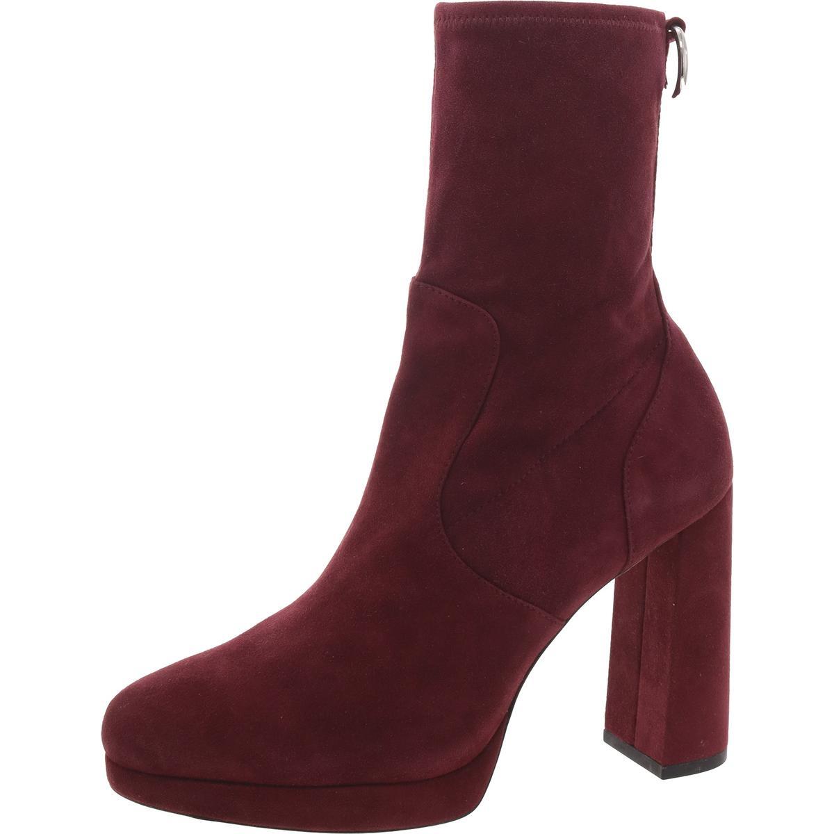 Женские красные замшевые ботильоны на блочном каблуке Paige размер 85 средний B M BHFO 3267 27590₽