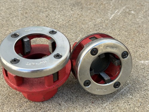 1-1/4" & 1” NPT 12-R RH Die Head & Dies 4 Replacement Ratchet Pipe Threader - Picture 8 of 10