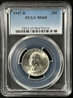 1947-D  25C Washington Quarter Dollar PCGS MS65  80476016