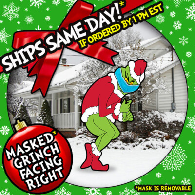 48''x21'' GRINCH Stealing Xmas Lights RIGHT FACING -  MASKED