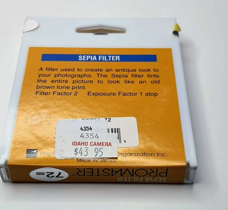Pro 72mm Special Effect Sepia Lens Filter Old Tyme For Film Digital Black White - Image 3 of 4